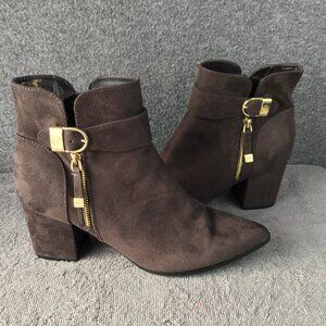 Liz Claiborne Cornelia Pointed Toe Ankle Boot Sz 10 M Chocolate Brown EUC